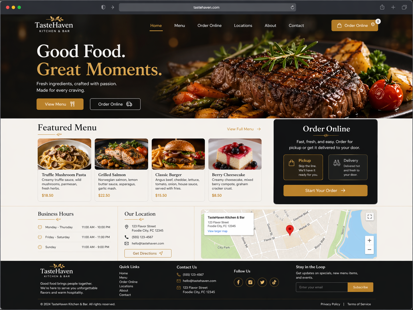 Restaurant website
